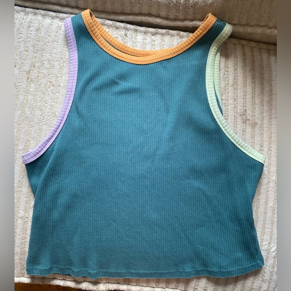 Wild Fable Teal Ribbed Tank